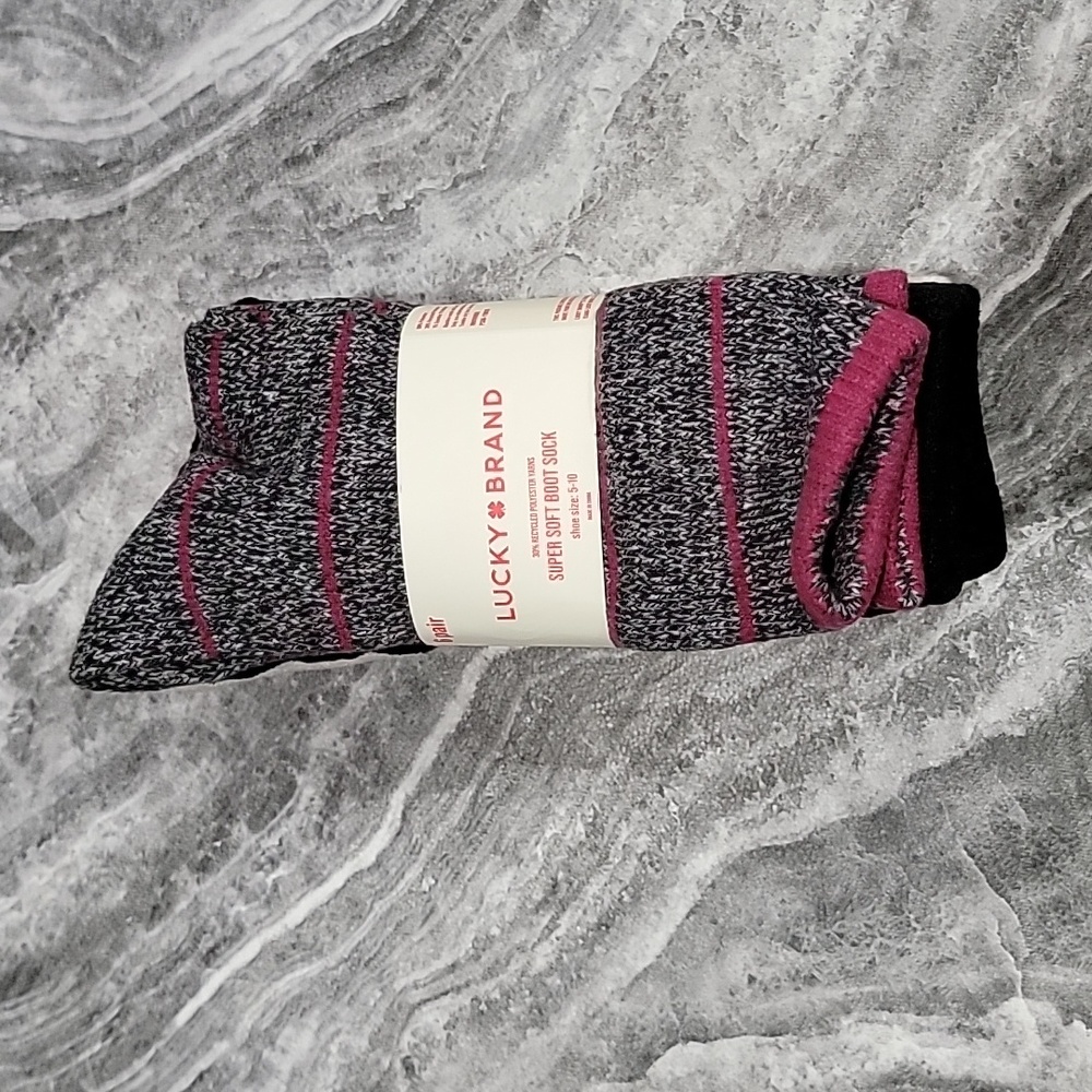 NWT LUCKY BRAND UNISEX BOOT SOCK 6 PAIR Pack - Picture 3 of 8